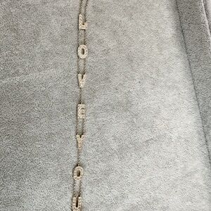 925 Gold Overlay Elegant “Love You” Bracelet